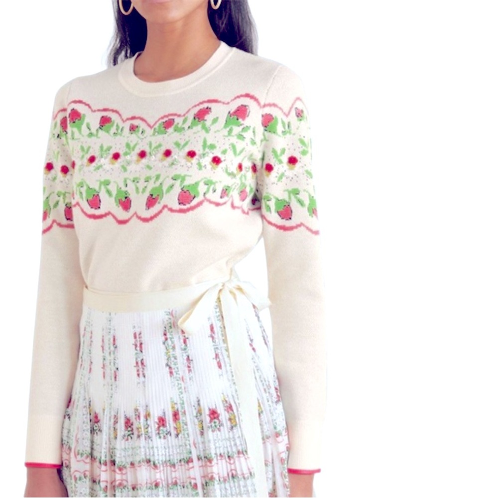Tory Burch strawberry sweater size XS